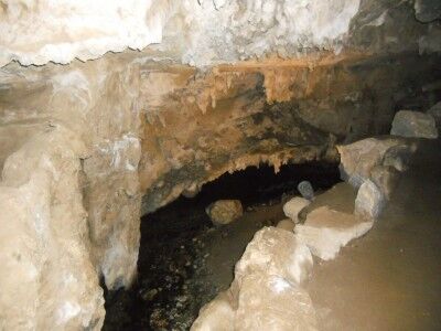 Yucca Creek flows through Junction Room in Crystal Cave