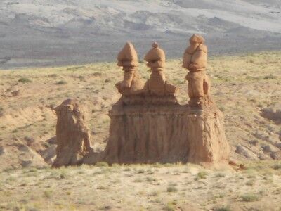 The three goblins at the entrance of Goblin Valley Utah State Park