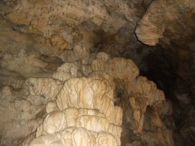 Flow stones at Petrified Gardens in Oregon Caves