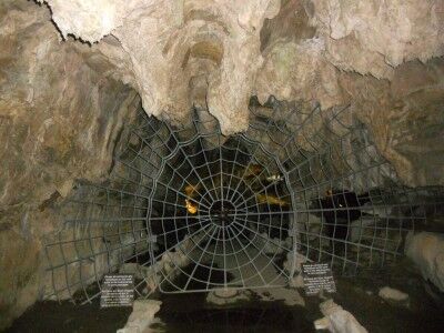 The spiderweb gate at Crystal Cave sequoia National Park