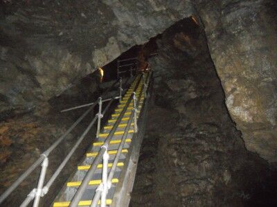 Stairs leading up to Paradise Lost at Oregon Caves National Monument