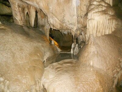 Fairy Pools in Dome Room in Crystal Cave at Sequoia National Park
