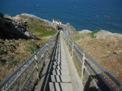 Steps going down to Point Reyes lighthouse