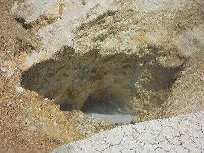 steam and boiling water at Sulphur Works in Lassen Volcanic National Park