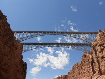 two Navajo Bridges spanning Marble Canyon
