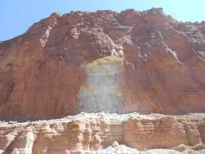 Grand Canyon rock slide Colorado River rafting