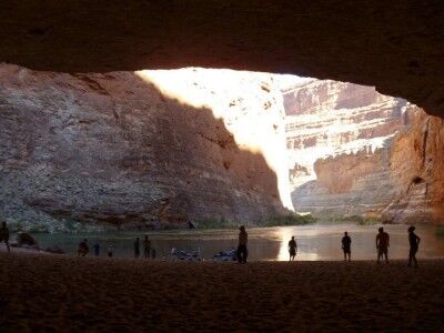 Redwall Cavern looking onto the Colorado River