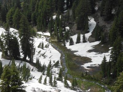 view hiking along Bumpass Hell Lassen Volcanic National Park