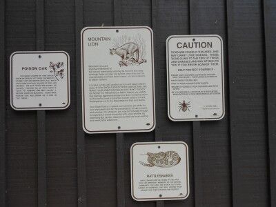 hiking warning signs displayed at Limekiln State Park