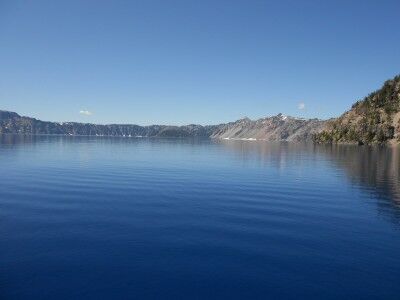 Crater Lake at lake level from Cleetwood Cove Trail Crater Lake National Park