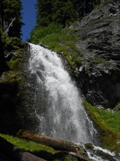 close-up of  Plaikni Falls at Crater Lake