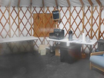 a peak inside the yurt at Cedar Breaks National Monument