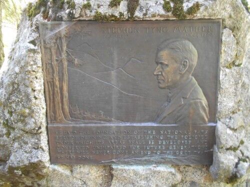 Stephen Tyng Mather Memorial Plaque at Sequoia national park