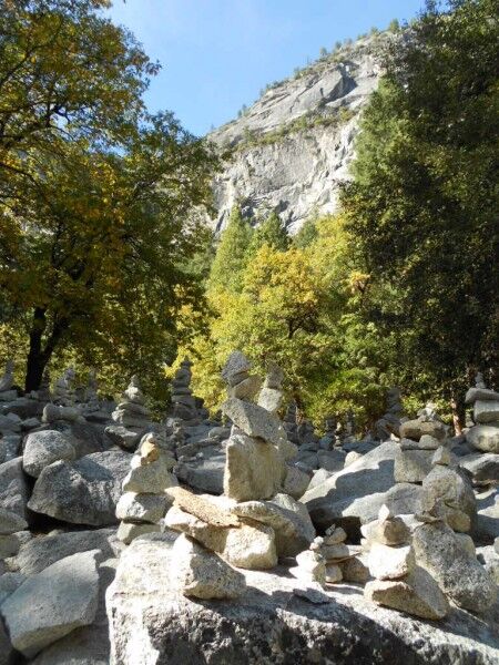 rock stacking Yosemite